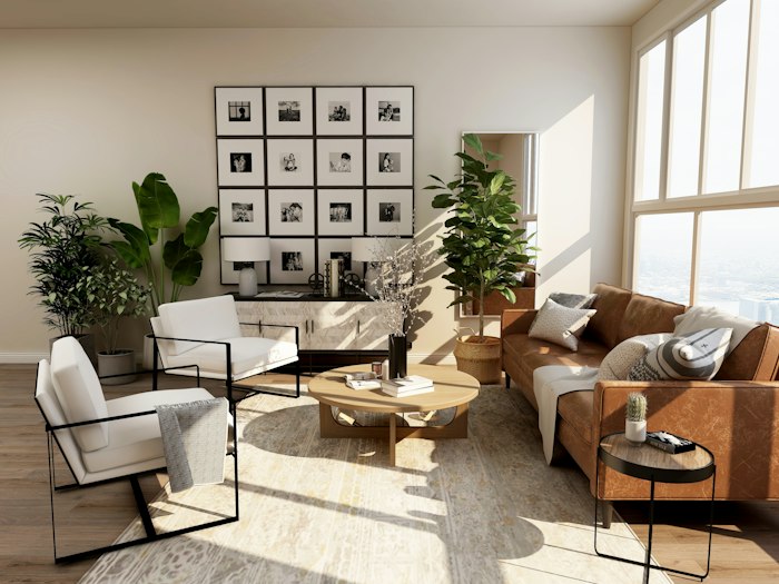 Scandinavian living room after repainting